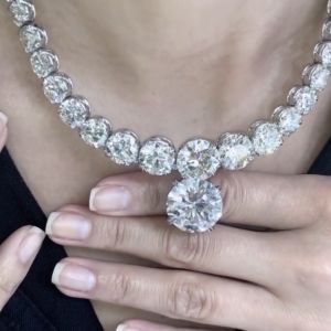 Round Cut Tennis Necklace