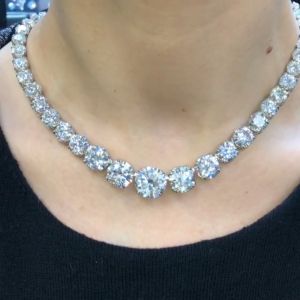 Round Cut Tennis Necklace