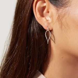 Pear Shaped Round Cut Cuff Earrings