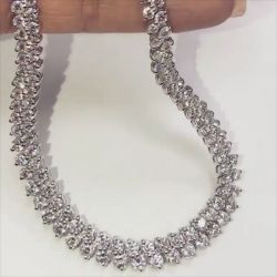 Round Cut Tennis Necklace