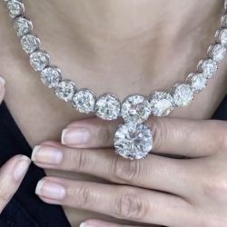 Round Cut Tennis Necklace