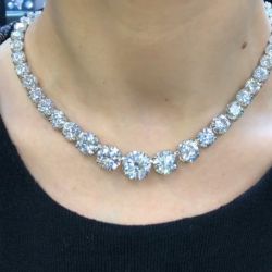 Round Cut Tennis Necklace