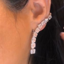 Asscher Cut Cuff Earrings