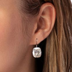 Cushion Cut Drop Earrings
