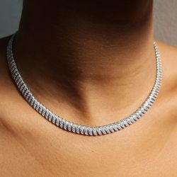 Round Cut Tennis Necklace