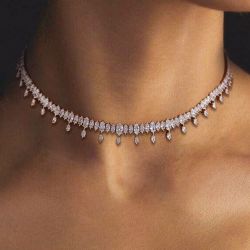 Rose Gold Tennis Necklace