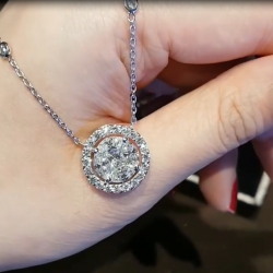 Round Sparkle Halo Necklace