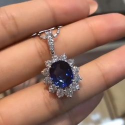 Sapphire Halo Pendant