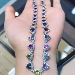 Halo Heart Tennis Necklace