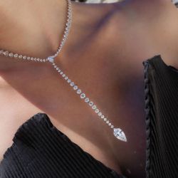 Unique Pear Cut Tennis Necklace