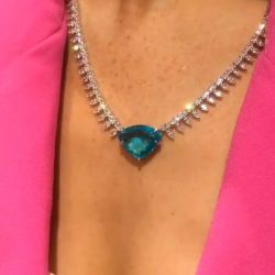 Trillion Cut Emerald Sapphire Necklace