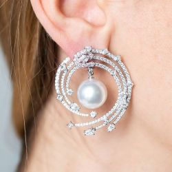 Sapphire And Pearl Earrings