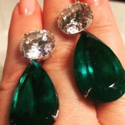 Emerald Pear Drop Earrings