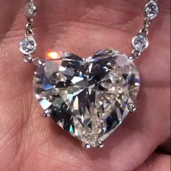 Pure Created White Sapphire Heart Cut Pendant Necklace