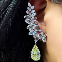 Fancy Yellow Pear Shape Earrings