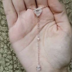 Rose Gold Solitaire Heart & Pear Cut Necklace