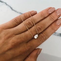 Rose Gold Pear Cut Pendant Necklace