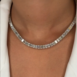 White Sapphire Tennis Necklace