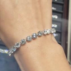 Round Cut White Sapphire Tennis Bracelet