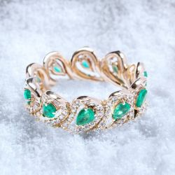 Emerald Wedding Band