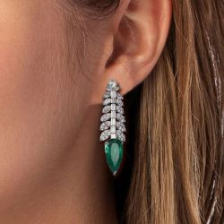 Unique Marquise & Baguette Drop Earrings