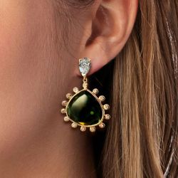 Christmas Tree Design Olive Sapphire Drops