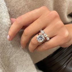 Solitaire Cushion Cut Bridal Set