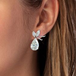 Pave Lengths Pear Cut Drop Earrings