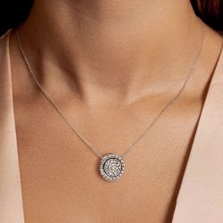 Personalized Half Sphere Brilliant Cut Pendant Necklace