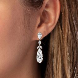 Pear Cut Drop Earrings