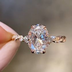 Rose Gold Oval Cut Engagement Ring
