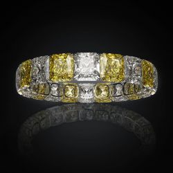Fancy Radiant Cut Yellow & White Bracelet