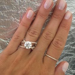 Rose Gold Criss Cross Round Cut Engagement Ring
