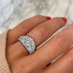 Fancy Round & Marquise Cut Engagement Ring