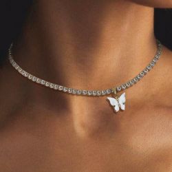 Golden Butterfly Design Pendant Necklace