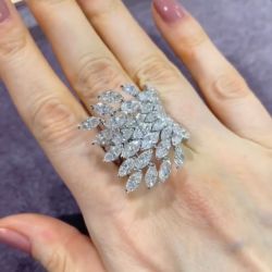 Angel Design Marquise Cut Engagement Ring