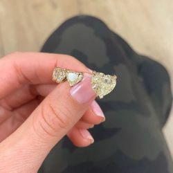 Open Design Golden Heart Cut Yellow Sapphire Ring