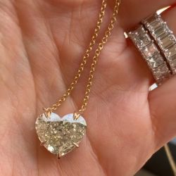 Golden Heart Cut Yellow Sapphire Pendant Necklace