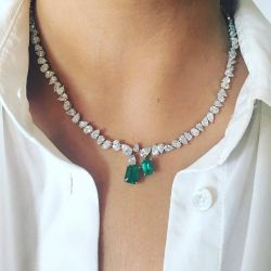 Emerald & Pear Cut Necklace