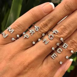 Personalized Classic Initials White Sapphire Ring