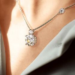 Fancy Double Round Cut Pendant Necklace