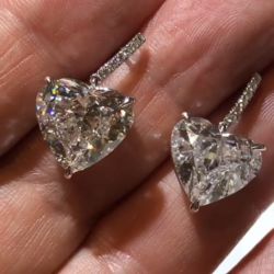 Solitaire Heart Cut Drop Earrings