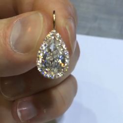 Golden Halo Pear Cut Drop Earrings