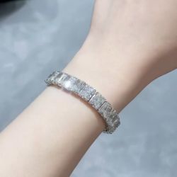 Classic Radiant Cut White Sapphire Bracelet