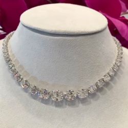 Classic Cushion Cut Linear Tennis Necklace