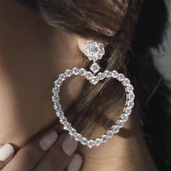 Heart Shape Round Cut Drop Earrings