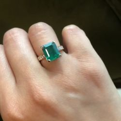 Solitaire Emerald Cut Engagement Ring