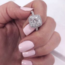 Halo Cushion Cut Engagement Ring